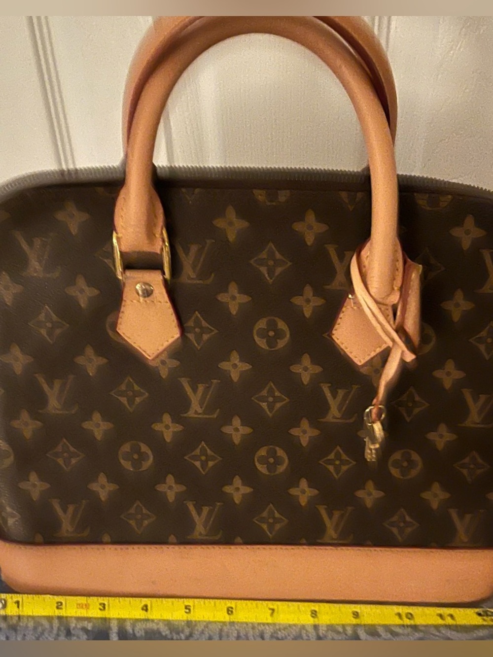 Tan & Brown monogram satchel inspired  bag preloved & very clean inside 🥳